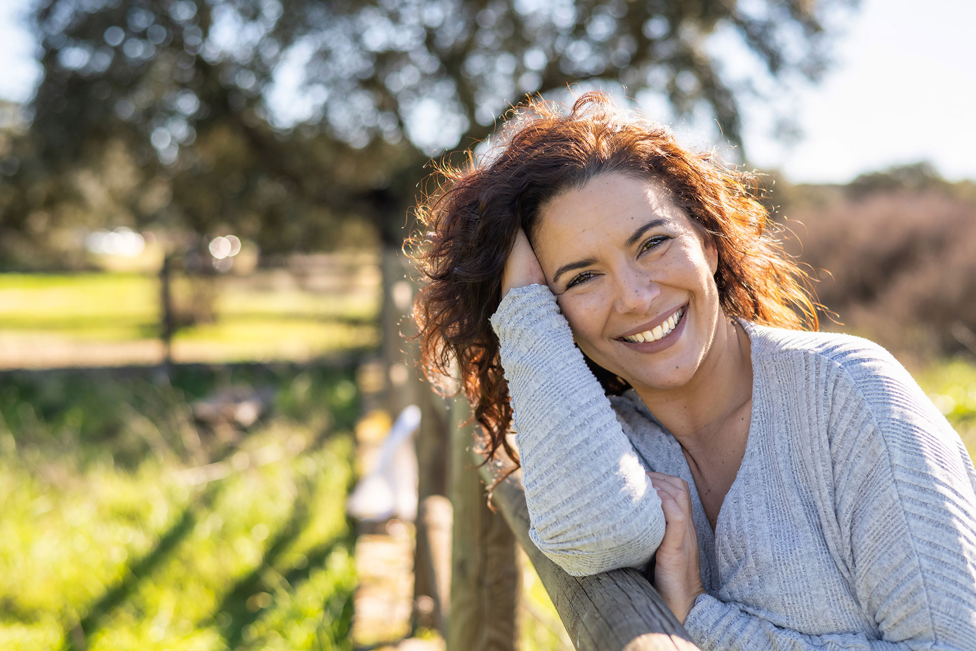 Happy woman outdoors