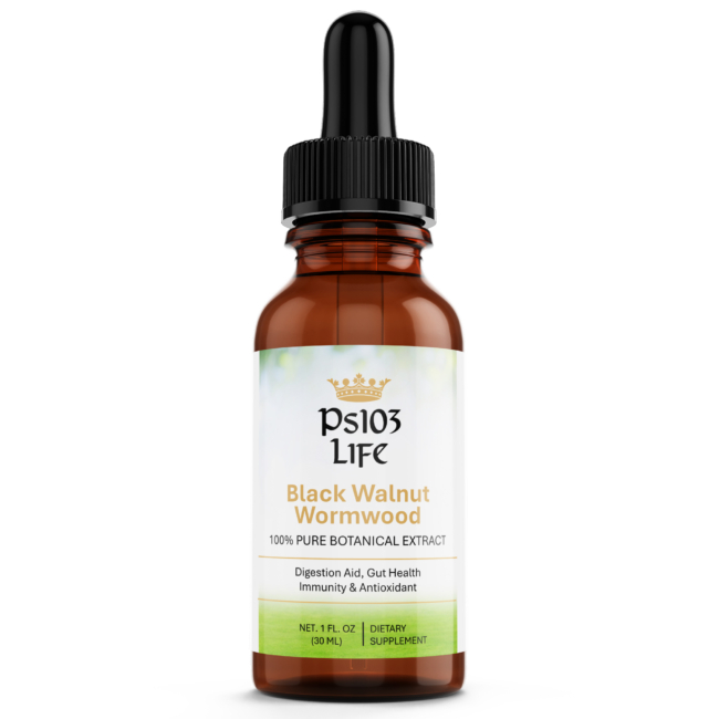 Ps103 Life Black Walnut Wormwood in 1 oz dropper bottle