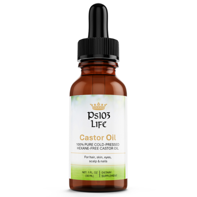 Ps103 Life Castor Oil in 1 oz dropper bottle