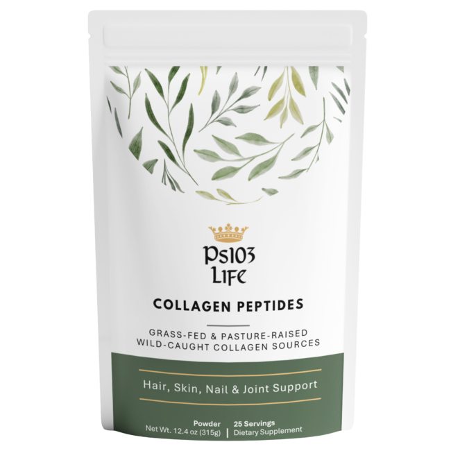 Ps103 Life Collagen Peptides powder in resealable pouch