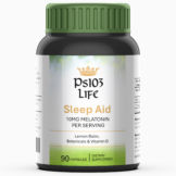 Ps103 Life Sleep Aid vitamin bottle, 90 capsules, 10MG Melatonin per serving, with Lemon Balm, botanicals and Vitamin D