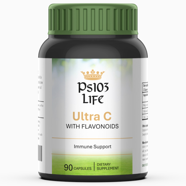 Ps103 Life Ultra C with Flavonoids vitamin bottle, 90 capsules, for immune support